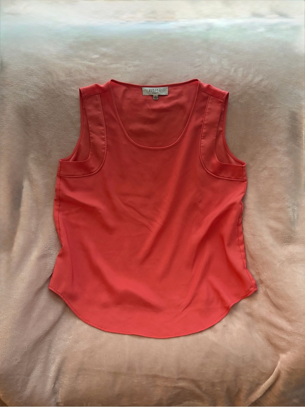 Kasper Women's Sleeveless Coral Scoop Neck Tank